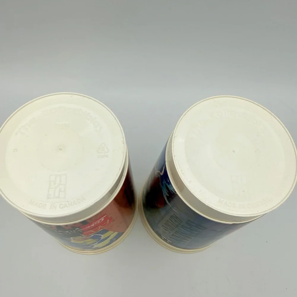 Vintage 1992 McDonalds Batman Returns Cups The Penguin Batdisc Lid Set of 2